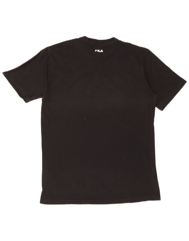 Fila Ανδρικό γραφικό T-Shirt Top Μικρό μαύρο βαμβακερό