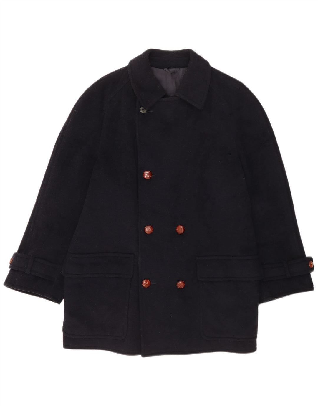 Les Copains Ανδρικό παλτό με διπλό στήθος UK 36 Small Navy Blue Wool
