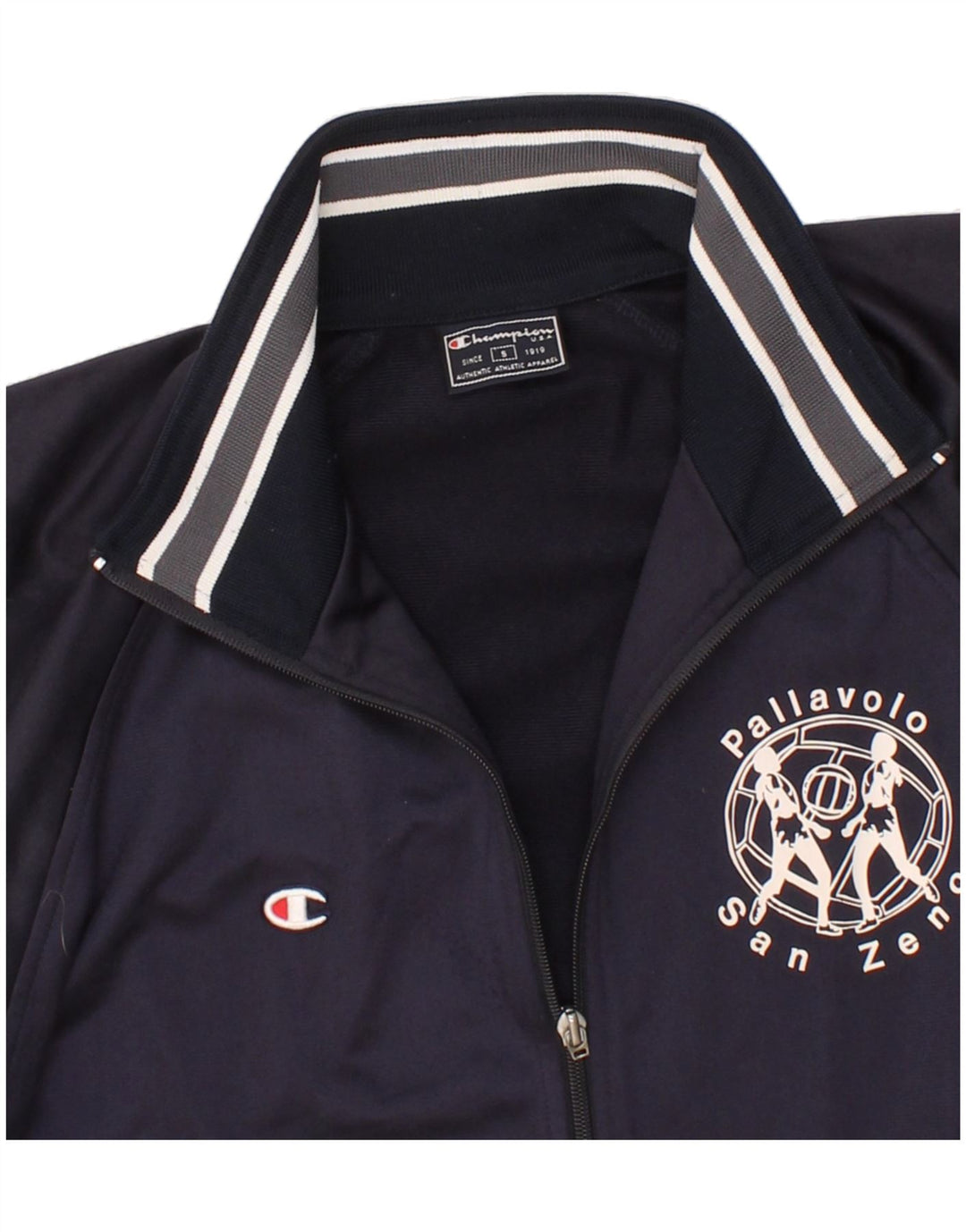 CHAMPION Mens Tracksuit Top Jacket Small Navy Blue Polyester Vintage Champion and Second-Hand Champion from Messina Hembry 