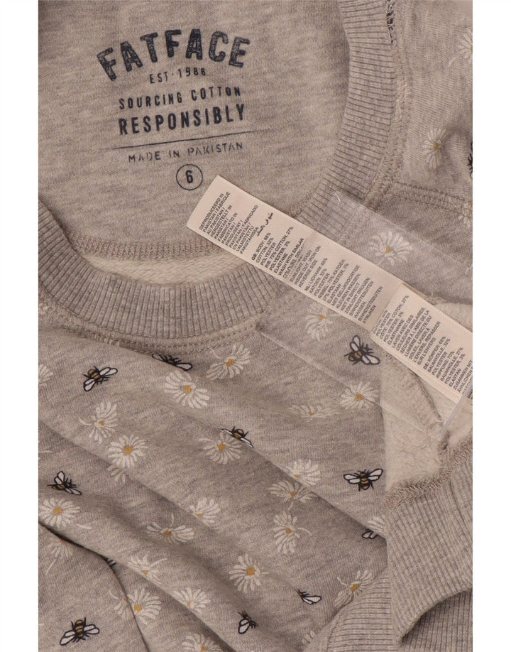 Γυναικείο φούτερ FAT FACE Jumper UK 6 XS Γκρι φλοράλ βαμβακερό