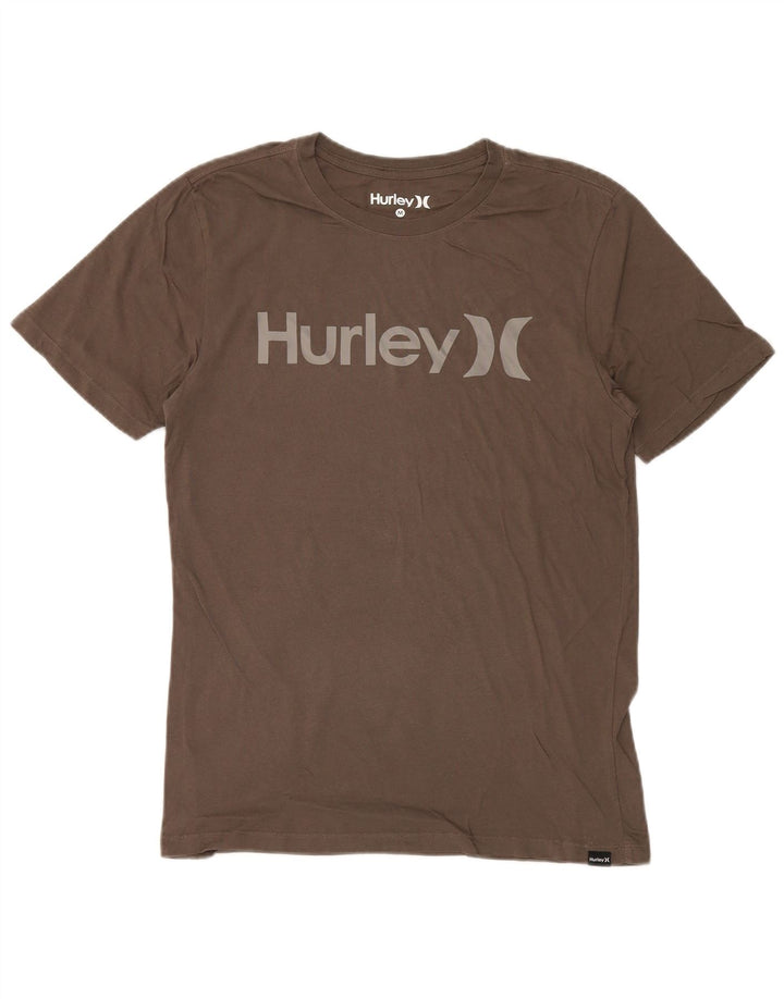 Ανδρικό γραφικό T-Shirt Hurley Τοπ μεσαίο καφέ βαμβακερό