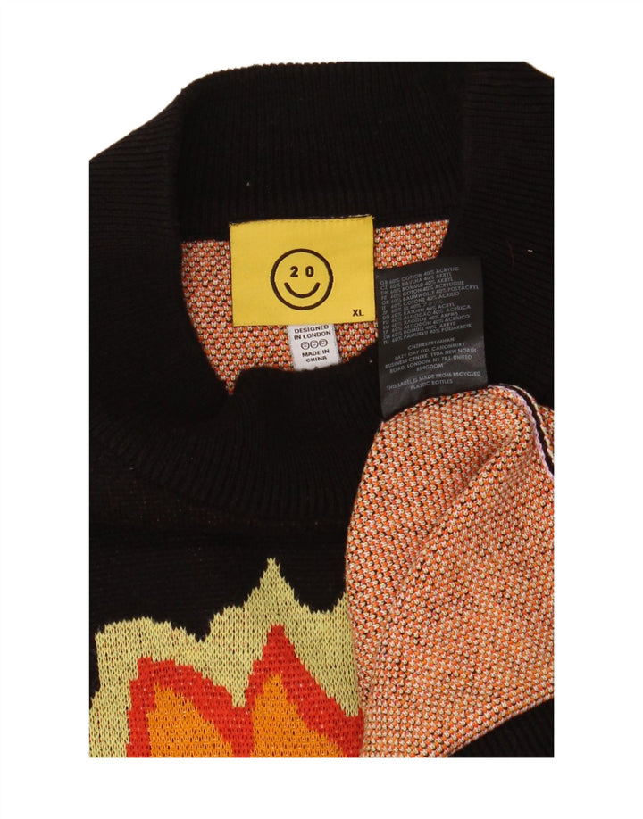 LAZY OAF Ανδρικό Skull Υπερμεγέθη πουλόβερ με λαιμό χελώνα XL μαύρο βαμβακερό