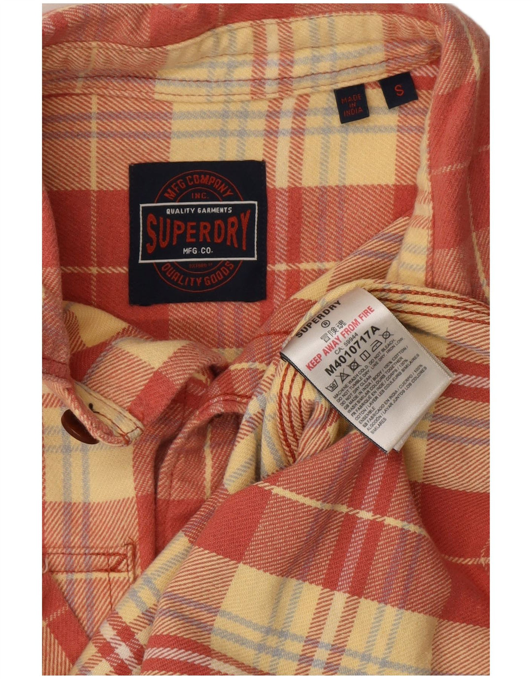 Ανδρικό φανελένιο πουκάμισο Superdry Μικρό κόκκινο βαμβακερό