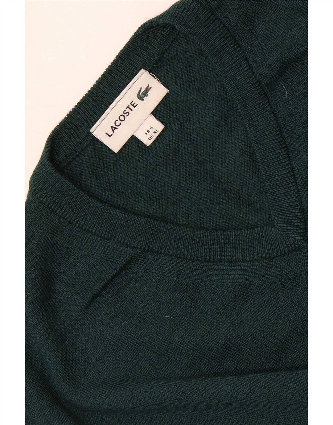 Ανδρικό πουλόβερ Lacoste με V λαιμόκοψη, μέγεθος 6 XL Πράσινο