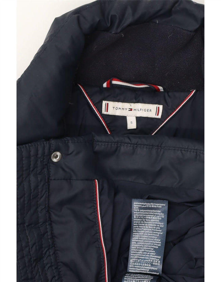 Tommy Hilfiger γυναικείο υπερμεγέθη παλτό UK 10 Small Navy Blue Polyester