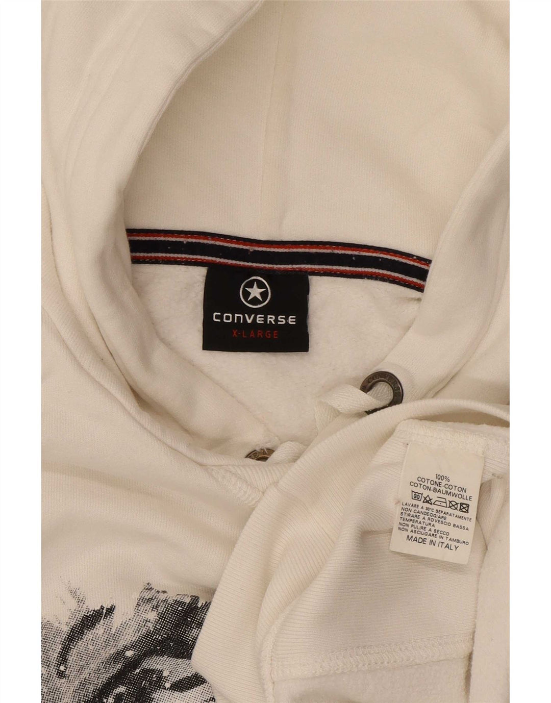 Ανδρικό Converse Graphic Hoodie Jumper XL Λευκό βαμβακερό