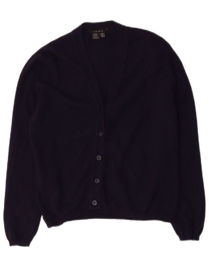 Zara Γυναικεία Ζακέτα UK 14 Large Navy Blue Wool