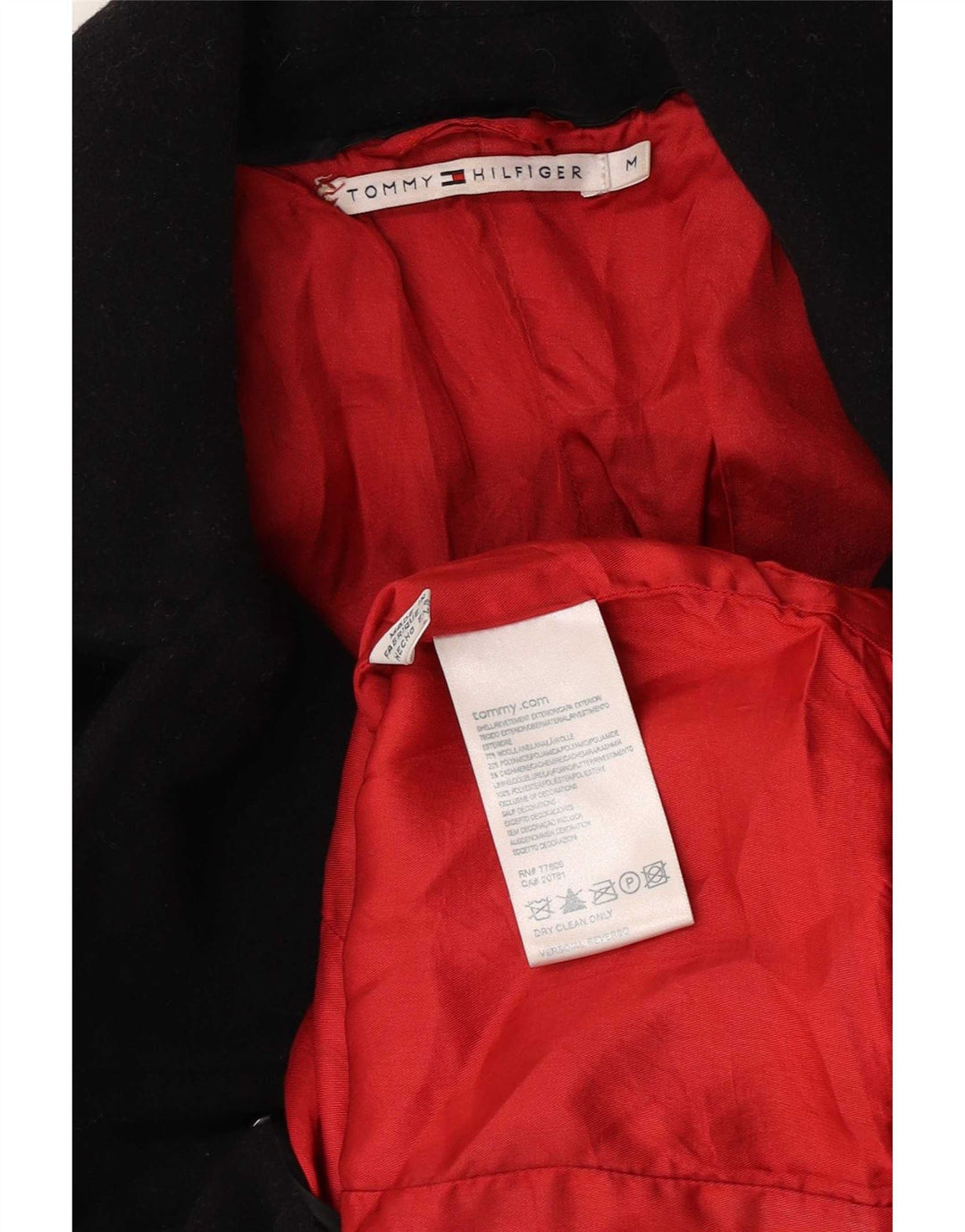 Tommy Hilfiger Γυναικείο παλτό μπιζελιού UK 12 μεσαίο μαύρο μαλλί