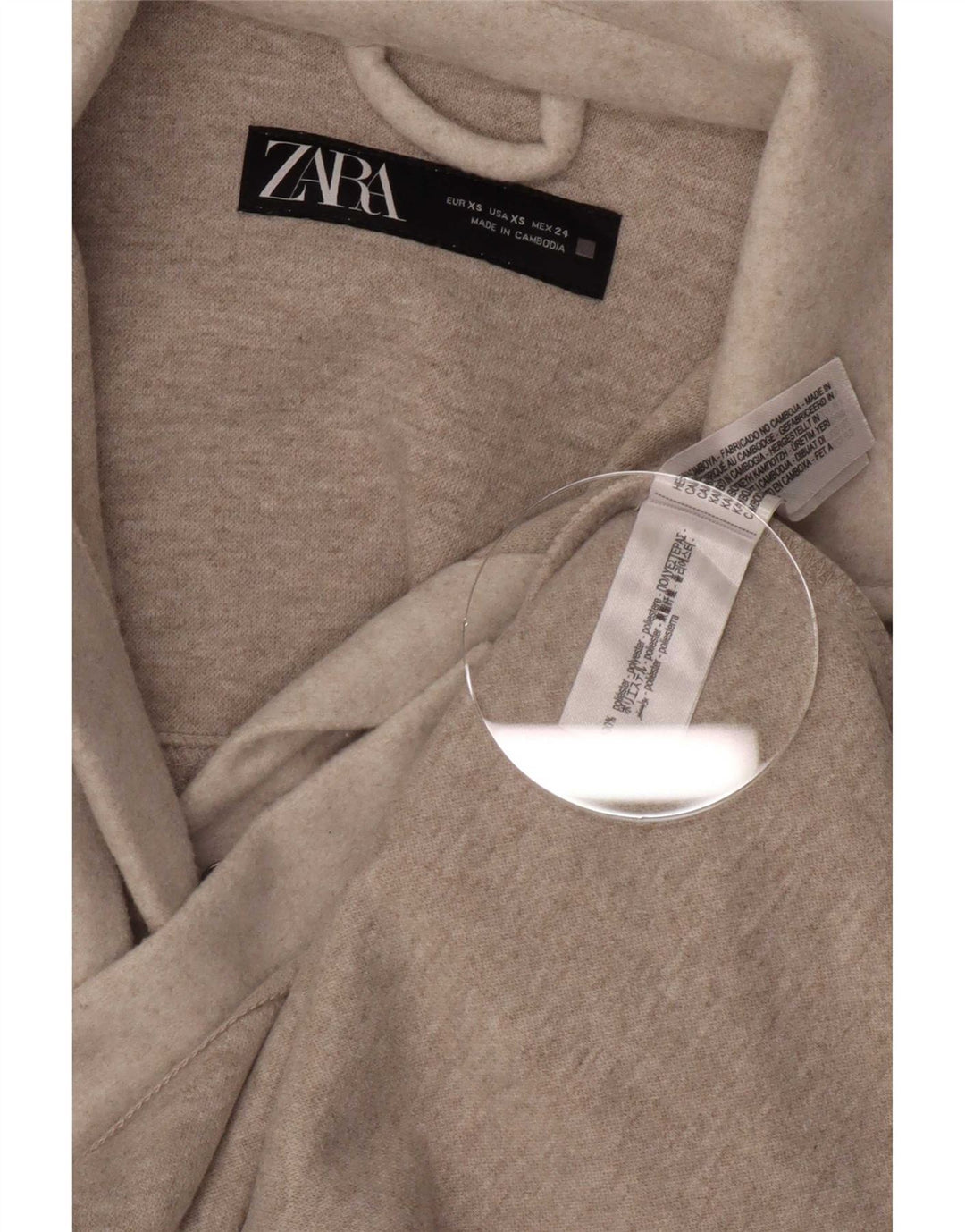 Zara Γυναικείο πουκάμισο Flannel UK 8 XS Beige Polyester