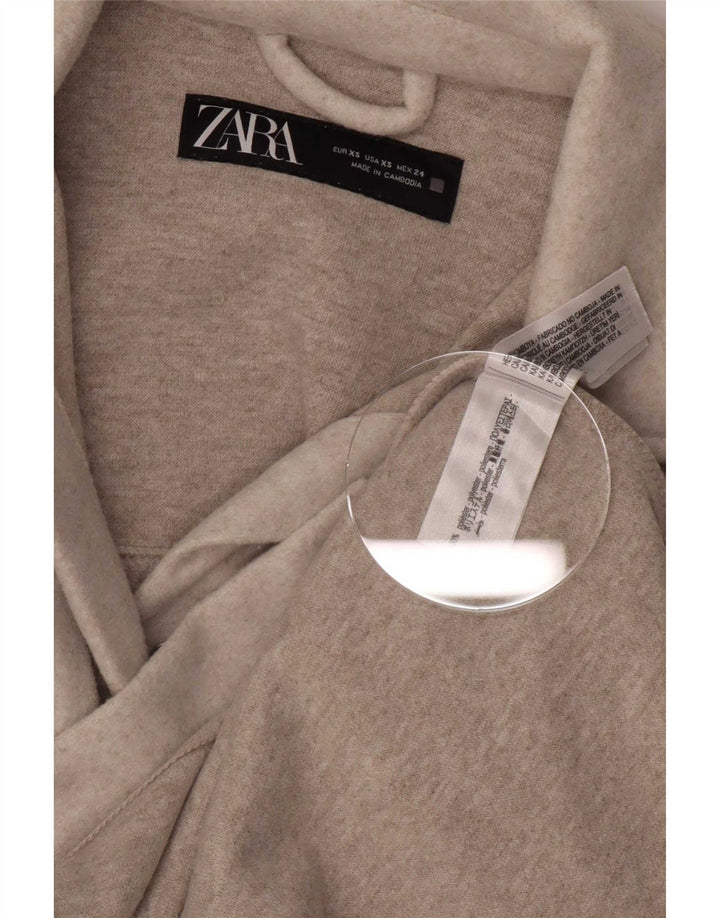 Zara Γυναικείο πουκάμισο Flannel UK 8 XS Beige Polyester