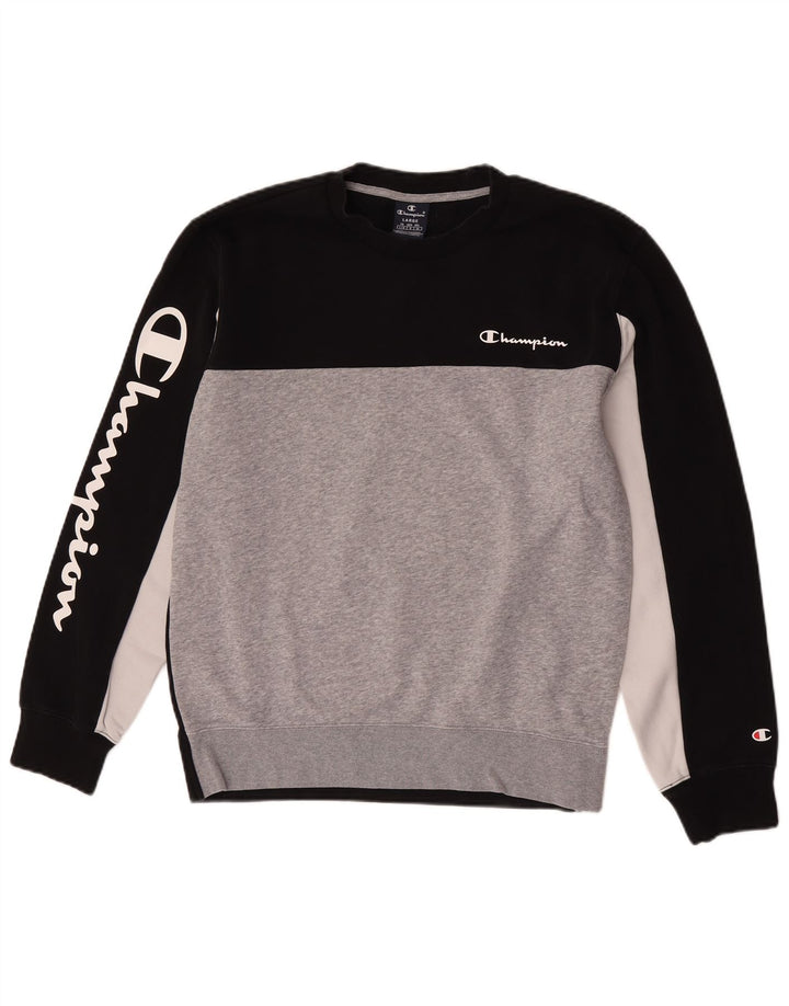Ανδρικό γραφικό φούτερ Champion Jumper Large Black Colourblock