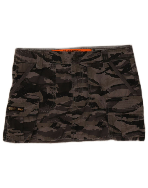 Superdry Γυναικεία Mini Cargo Φούστα UK 8 Small W27 Γκρι βαμβακερό καμουφλάζ