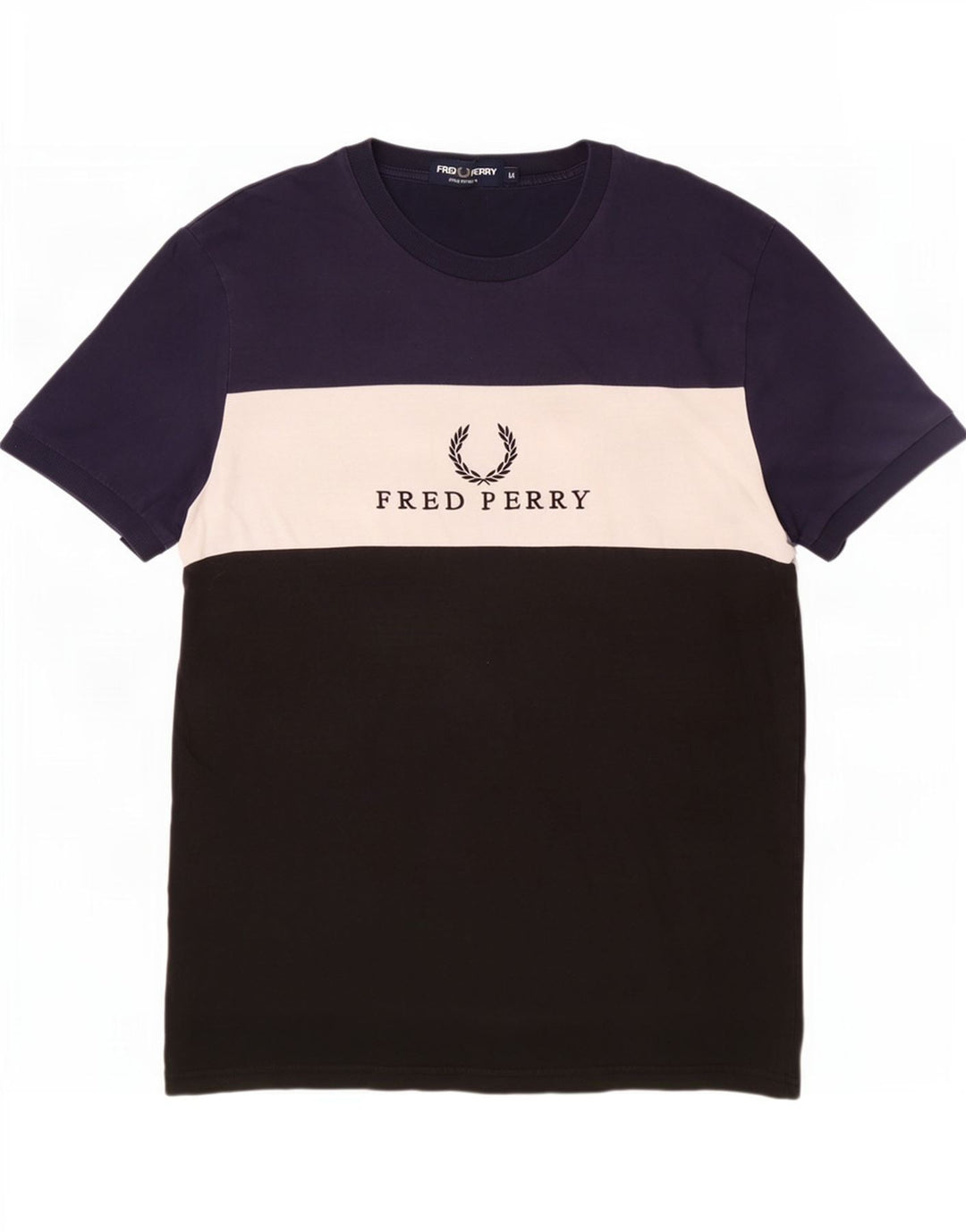 Ανδρικό γραφικό μπλουζάκι Fred Perry Top Medium Black Colourblock Βαμβακερό