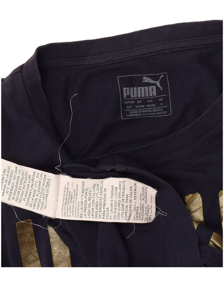 Ανδρικό γραφικό μπλουζάκι Puma Μικρό μπλε βαμβακερό