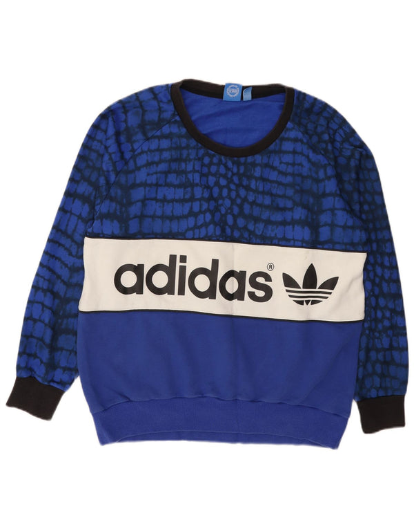 Γυναικείο Φούτερ Adidas Graphic Jumper UK 16 Large Blue Colourblock