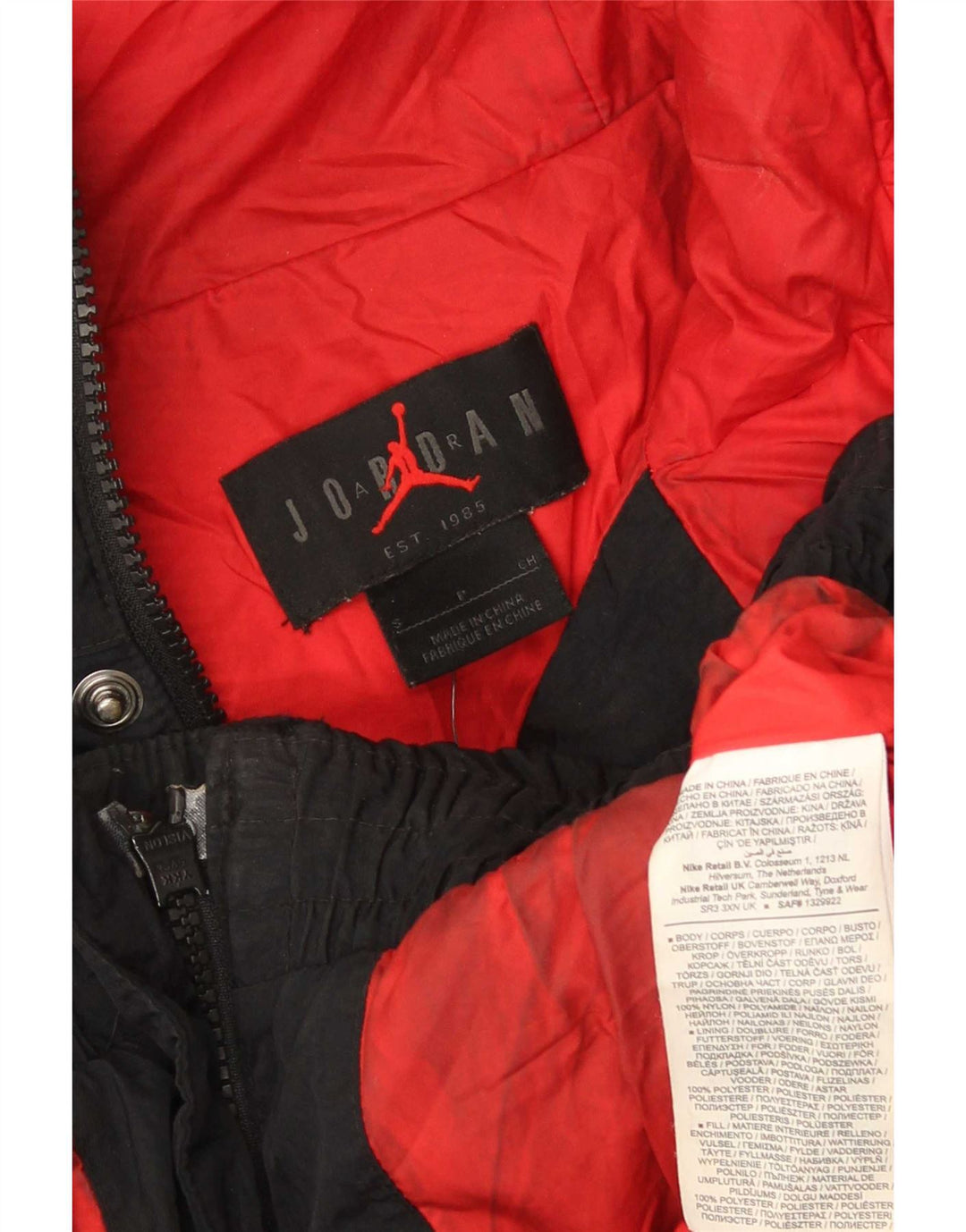 Jordan Ανδρικό μπουφάν με κουκούλα UK 36 Small Black Polyester