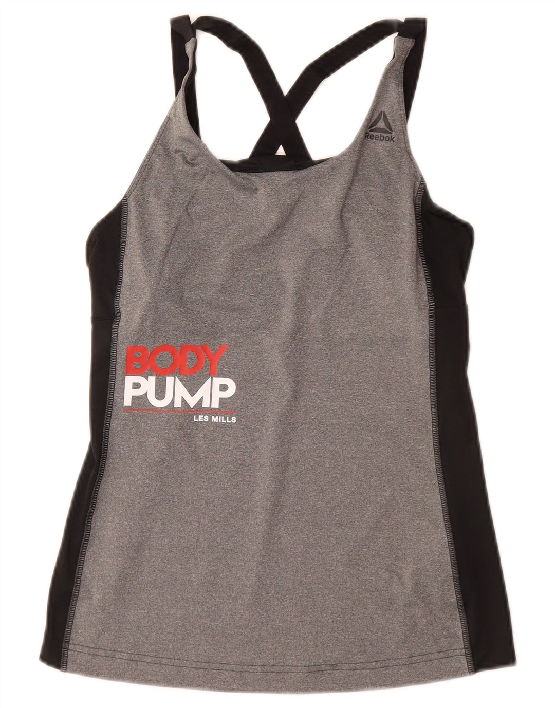 Γραφικό γιλέκο REEBOK Γυναικείο Les Mills Top UK 4/6 XS Grey Colourblock