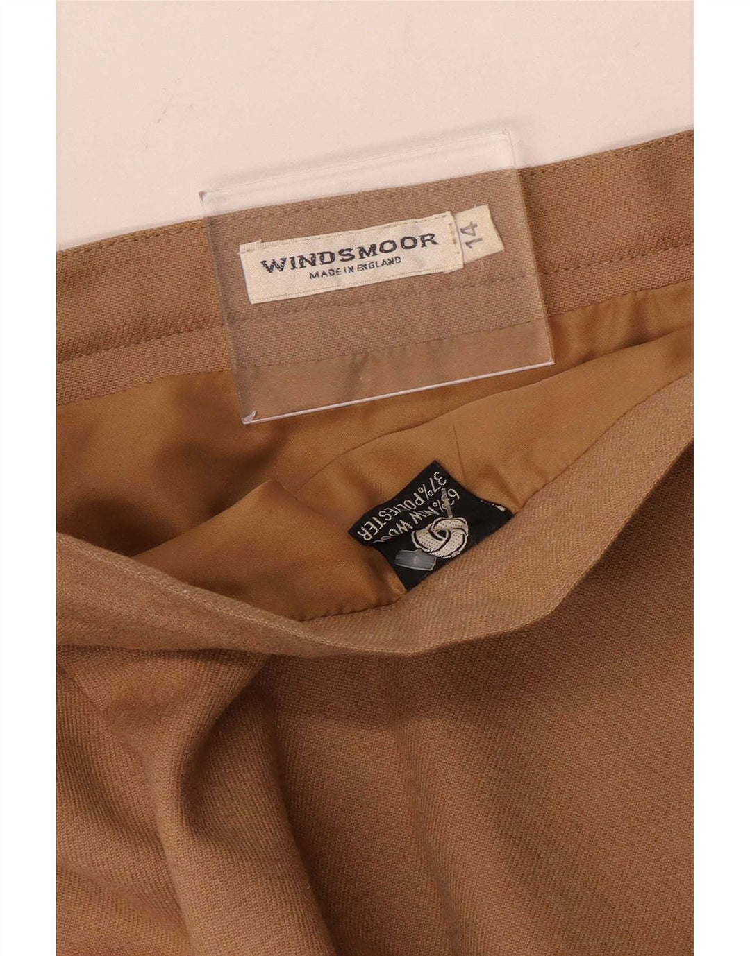 Windsmoor Γυναικεία Midi Φούστα UK 14 Medium W28 Μπεζ μαλλί