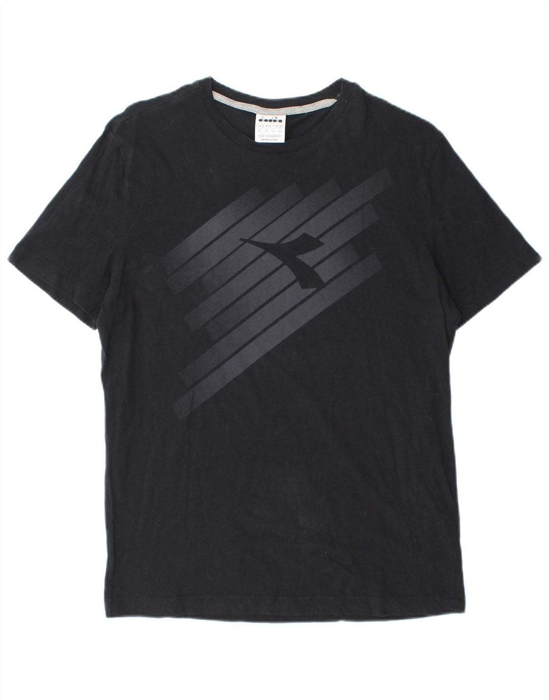 Ανδρικό γραφικό T-Shirt Diadora Top Μεσαίο μαύρο βαμβακερό