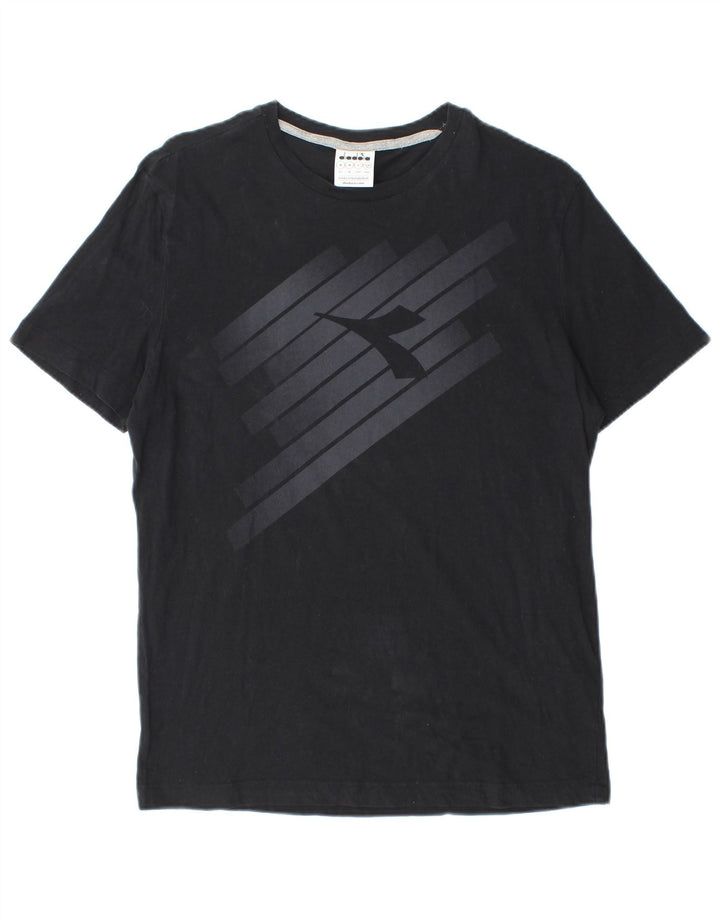 Ανδρικό γραφικό T-Shirt Diadora Top Μεσαίο μαύρο βαμβακερό