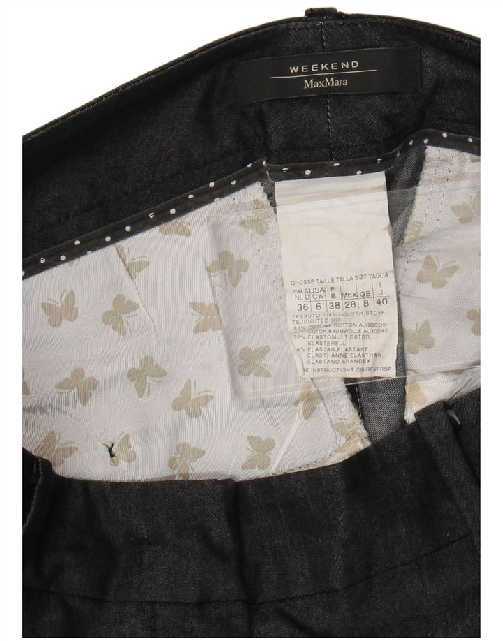 Max Mara Γυναικεία ίσια casual παντελόνια UK 8 Small W28 L28 Grey