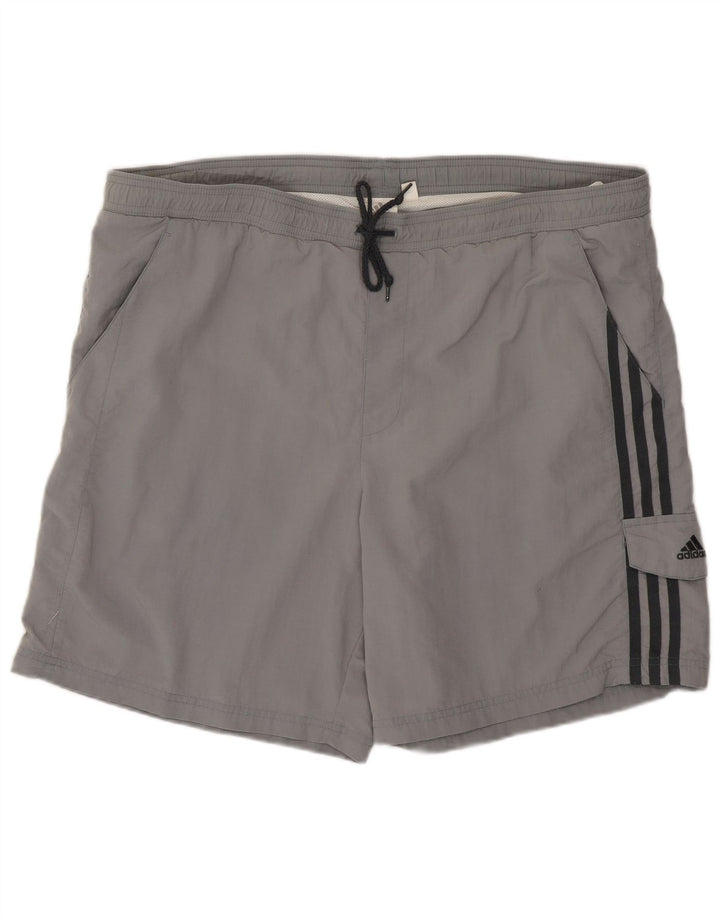 Ανδρικό σορτς κολύμβησης Adidas μεγάλο γκρι πολυαμίδιο