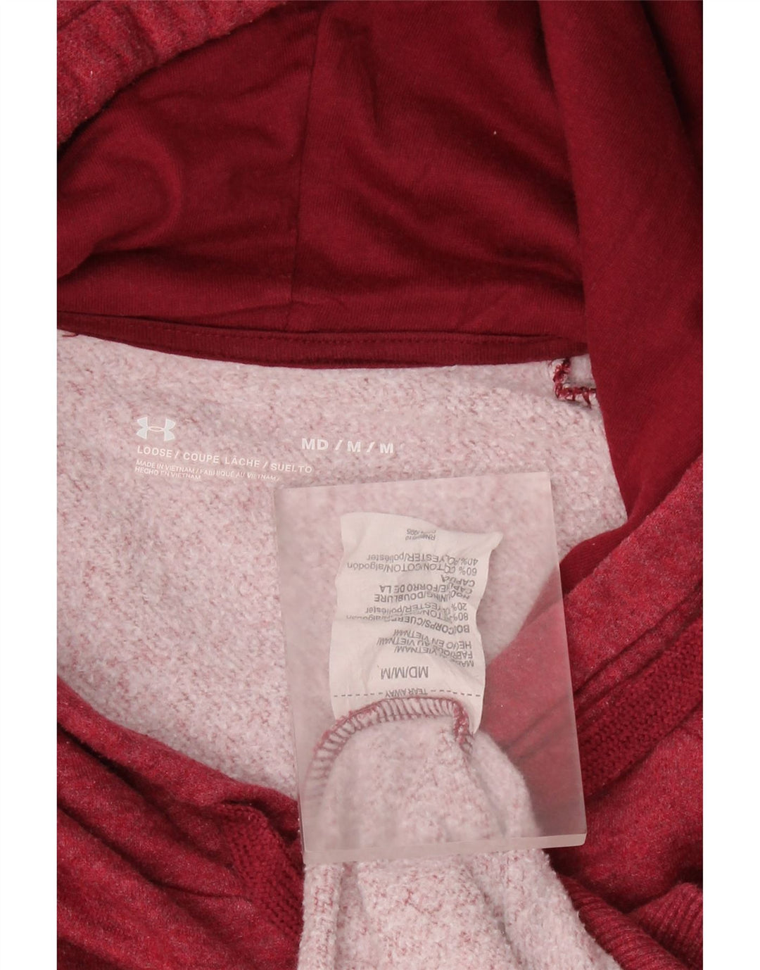 UNDER Armour Ανδρικό φούτερ με κουκούλα, μεσαίο κόκκινο βαμβακερό