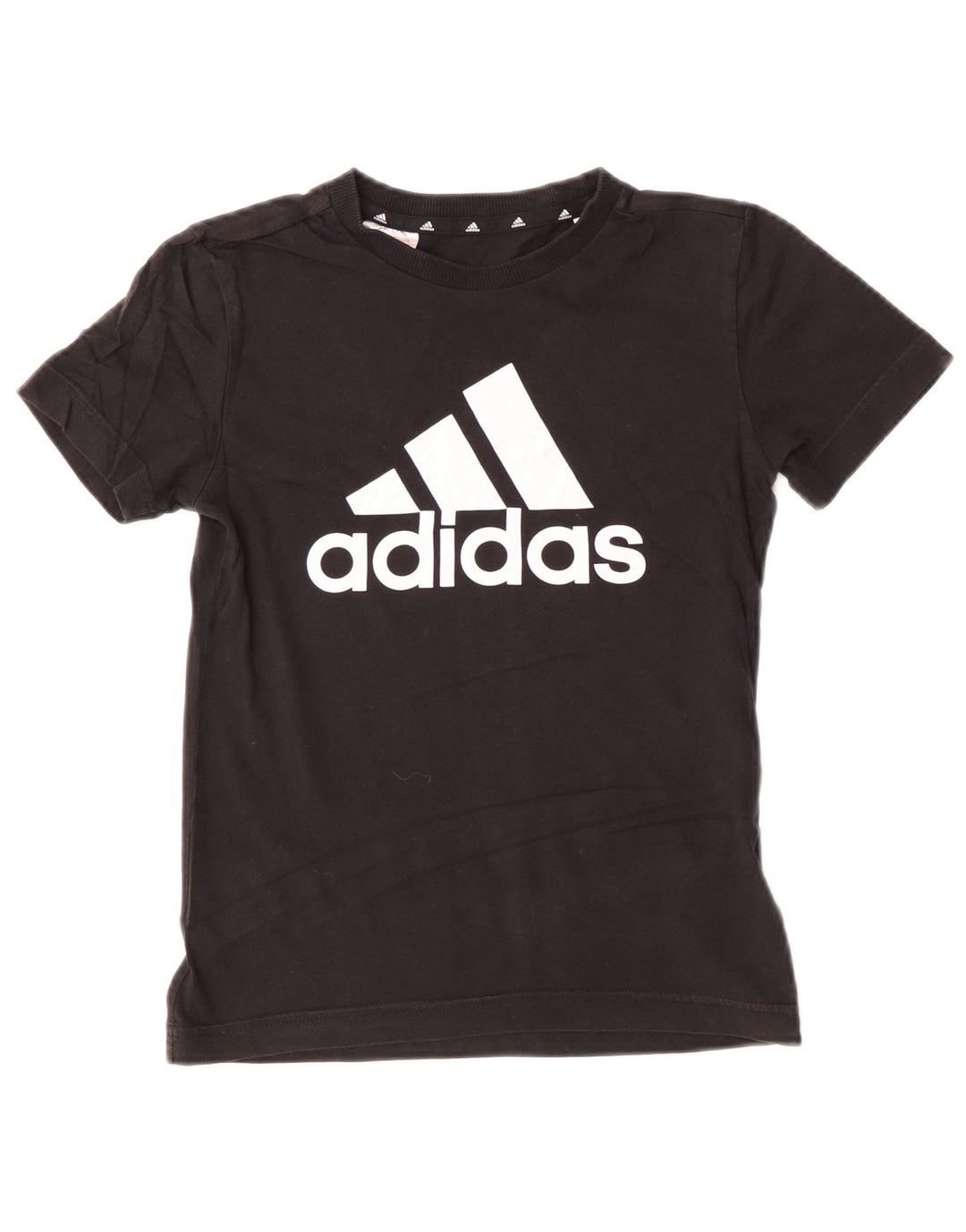 Γραφικό T-Shirt Adidas Boys Top 9-10 ετών μαύρο βαμβακερό