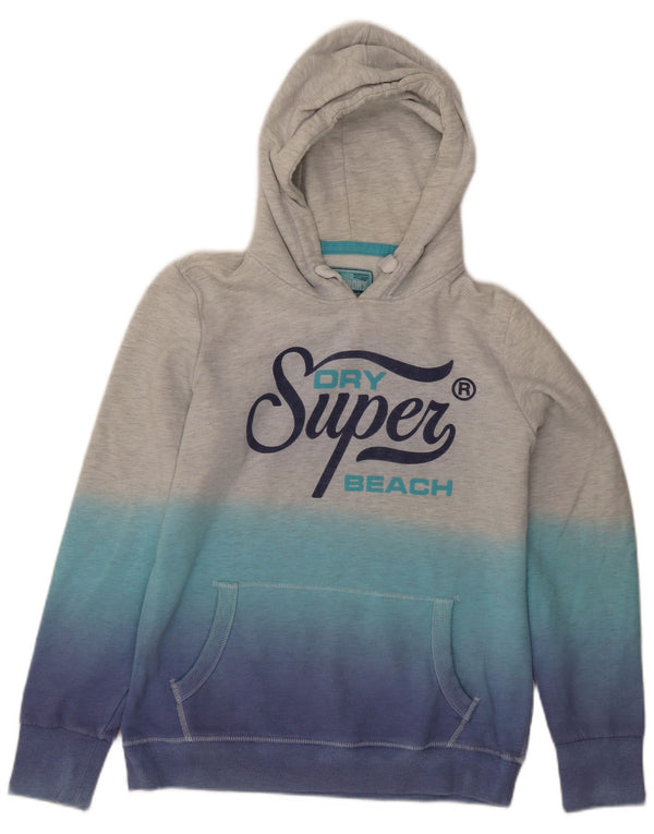 Superdry Γυναικεία γραφικά κουκούλα UK 18 XL Grey Tie Dye Βαμβακερή