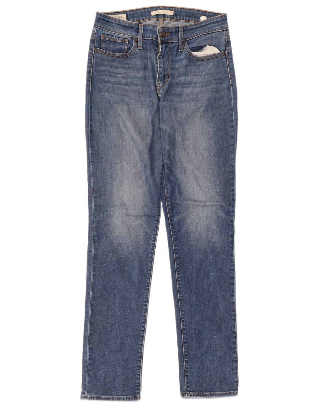 Levi's Womens 712 Slim Jeans W28 L32 Blue Lyocell