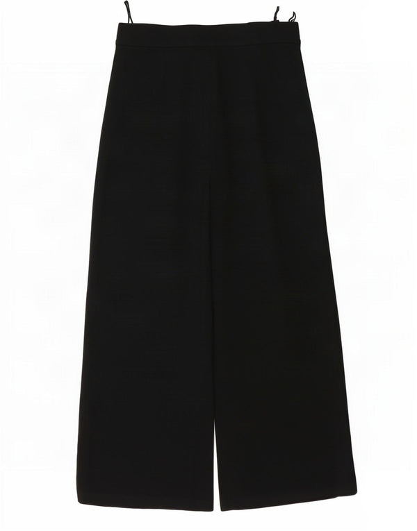 Marks & Spencer Womens Wide Leg Casual Trousers UK 10 Small W28 L27 Black