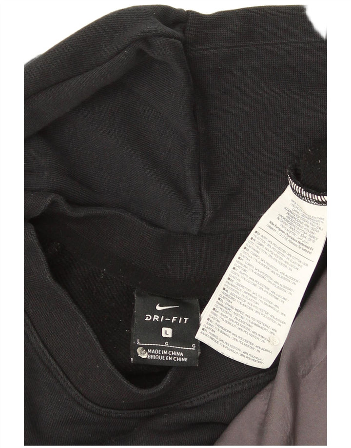 Γυναικεία Nike Dri Fit Crop υπερμεγέθη φούτερ Jumper UK 16 Large Μαύρο