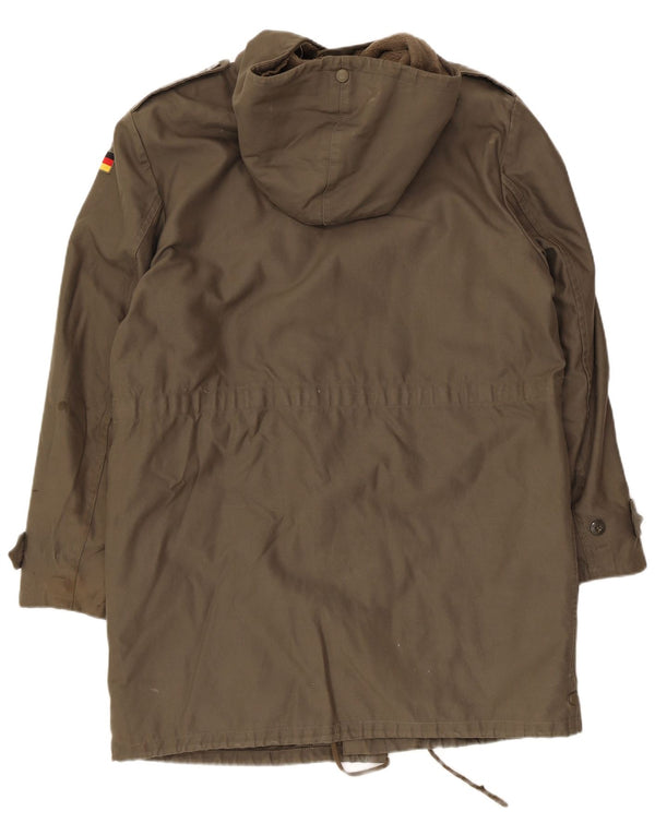 Ανδρικό Vintage Military Hooded Sherpa Parka Jacket UK 38 Medium Khaki