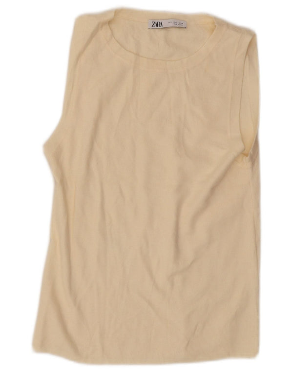 Zara Γυναικείο Γιλέκο UK 14 Large Off White