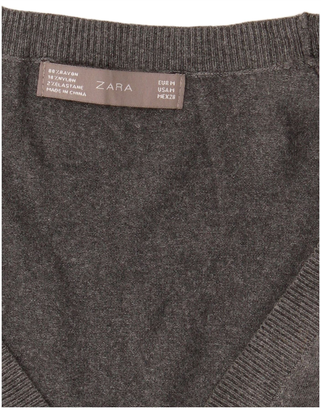 Zara Γυναικείο πουλόβερ UK 12 Medium Grey Rayon