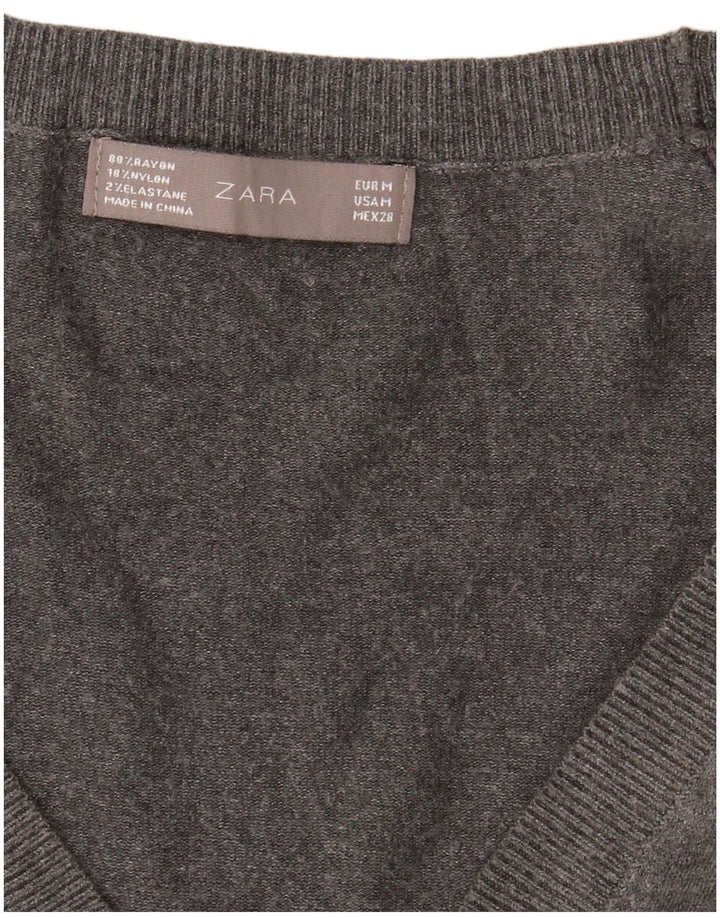 Zara Γυναικείο πουλόβερ UK 12 Medium Grey Rayon
