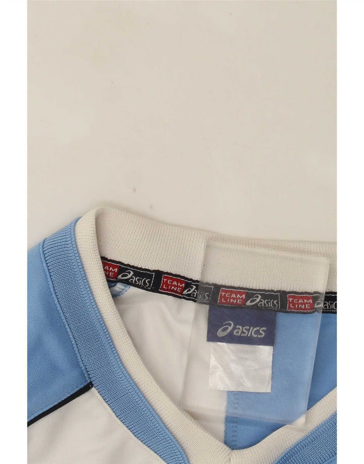 Ανδρικό γραφικό μπλουζάκι Asics Top Medium White Colorblock Πολυεστέρας