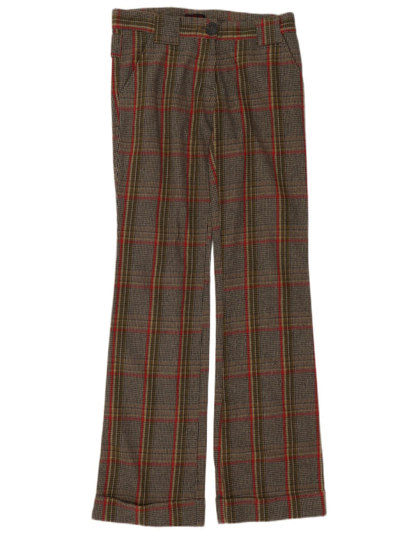 Replay γυναικείο φαρδύ παντελόνι casual W28 L35 καφέ Houndstooth βαμβακερό