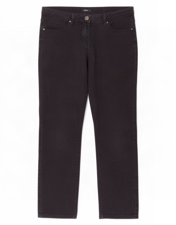 M&Co Γυναικείο Slim Casual Παντελόνι UK 12 Medium W32 L28 Μαύρο βαμβακερό
