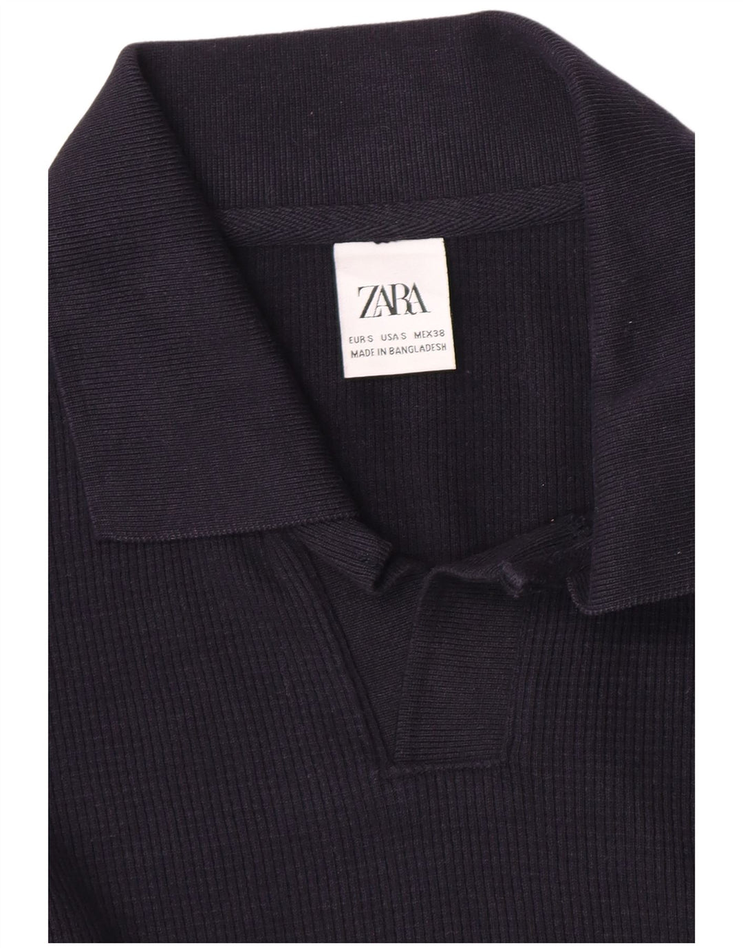 Zara Ανδρικό πουλόβερ Polo Neck Jumper Μικρό Navy Blue