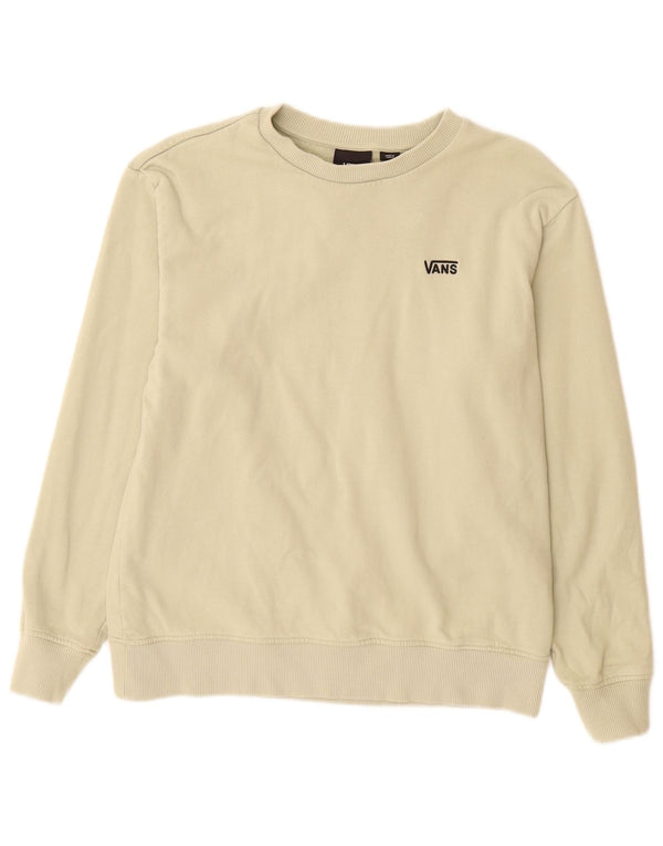VANS Womens Sweatshirt Jumper UK 10 Small Beige Cotton