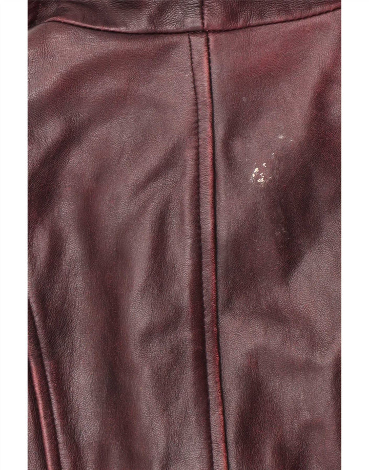 Gipsy by Mauritius Γυναικείο Δερμάτινο Παλτό UK 12 Medium Burgundy