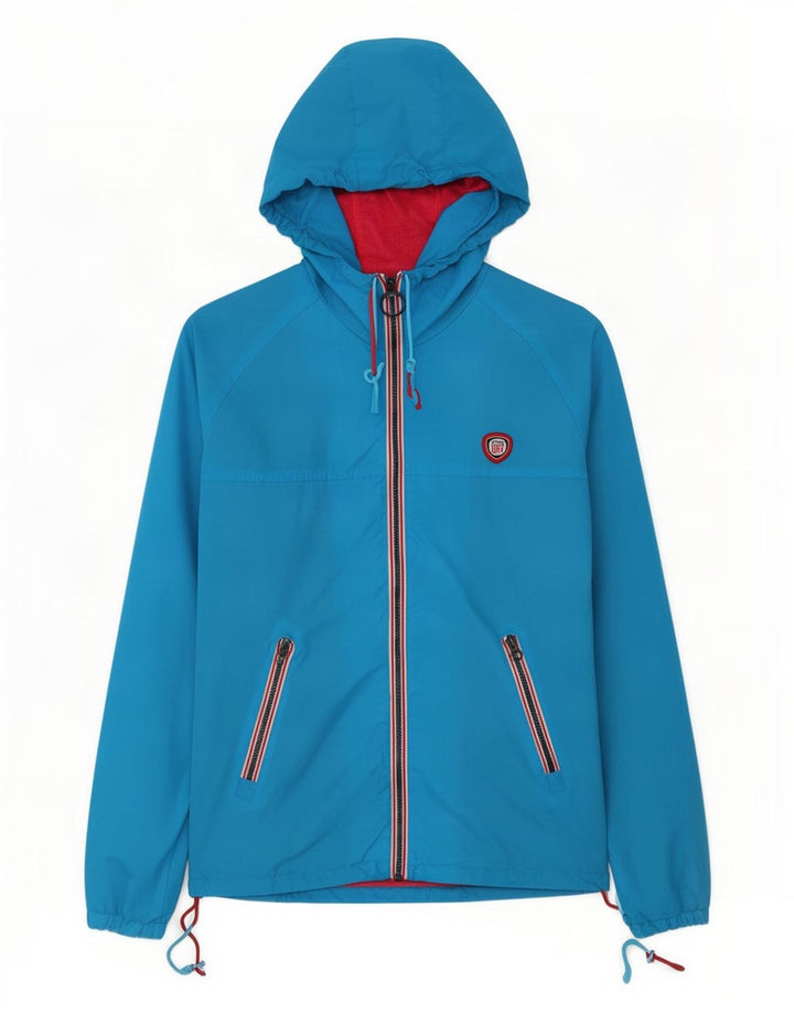 Superdry γυναικείο μπουφάν βροχής με κουκούλα UK 10 Small Blue Nylon