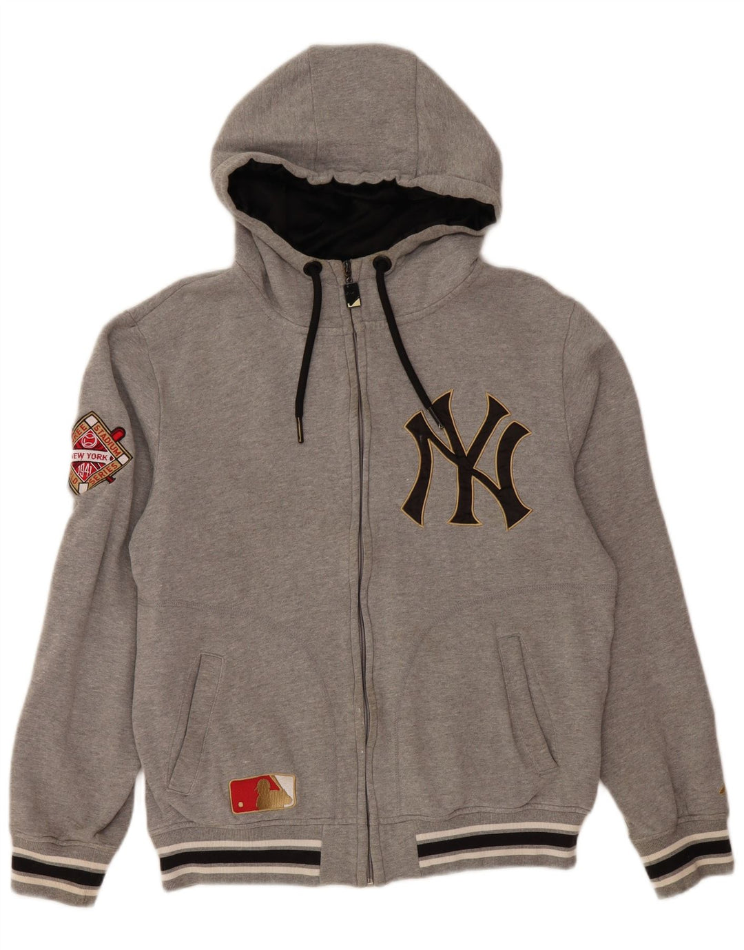 MAJESTIC Γυναικείο πουλόβερ New York Yankees Zip Hoodie UK 14 Medium Grey