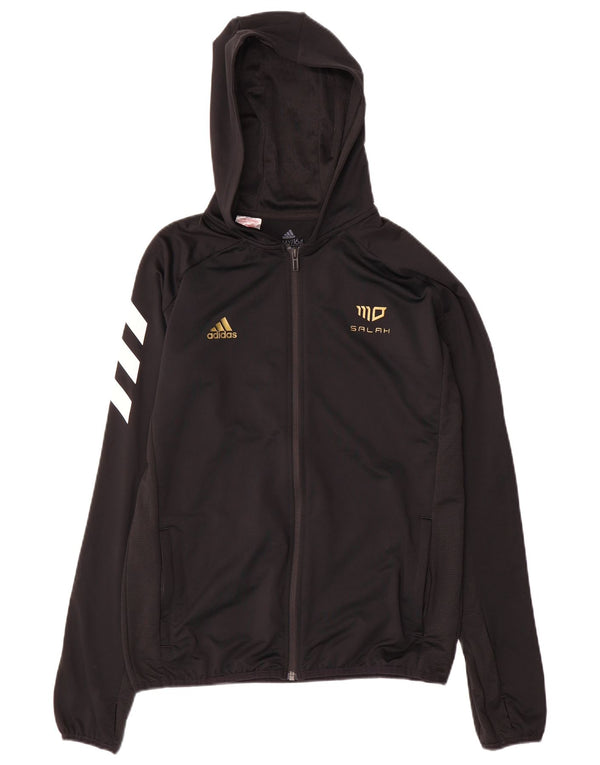 Adidas Boys Salah αθλητική φόρμα με κουκούλα Top Jacket 13-14 Years Black Colourblock