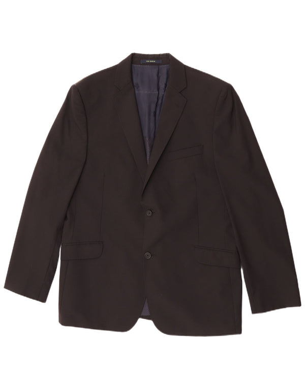 Ted Baker Ανδρικό σακάκι σακάκι με 2 κουμπιά UK 44 2XL Μαύρο μάλλινο