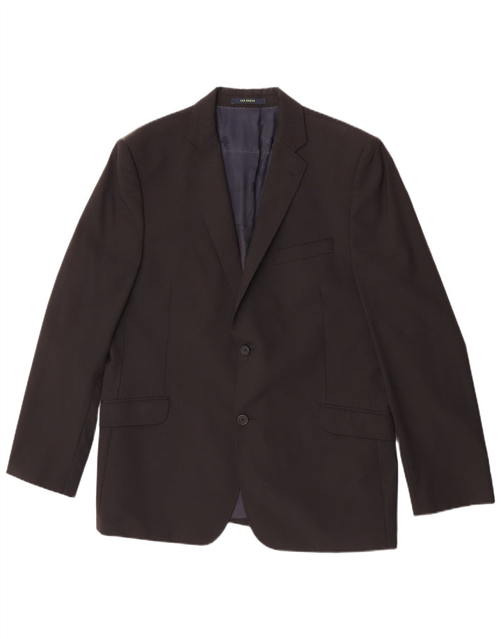Ted Baker Ανδρικό σακάκι σακάκι με 2 κουμπιά UK 44 2XL Μαύρο μάλλινο
