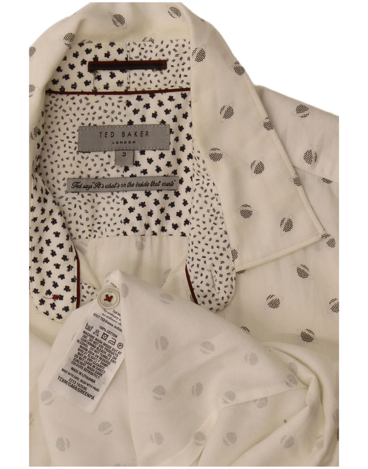 Ted Baker Ανδρικό πουκάμισο Abstract Pattern Μέγεθος 3 Μεσαίο λευκό βαμβακερό