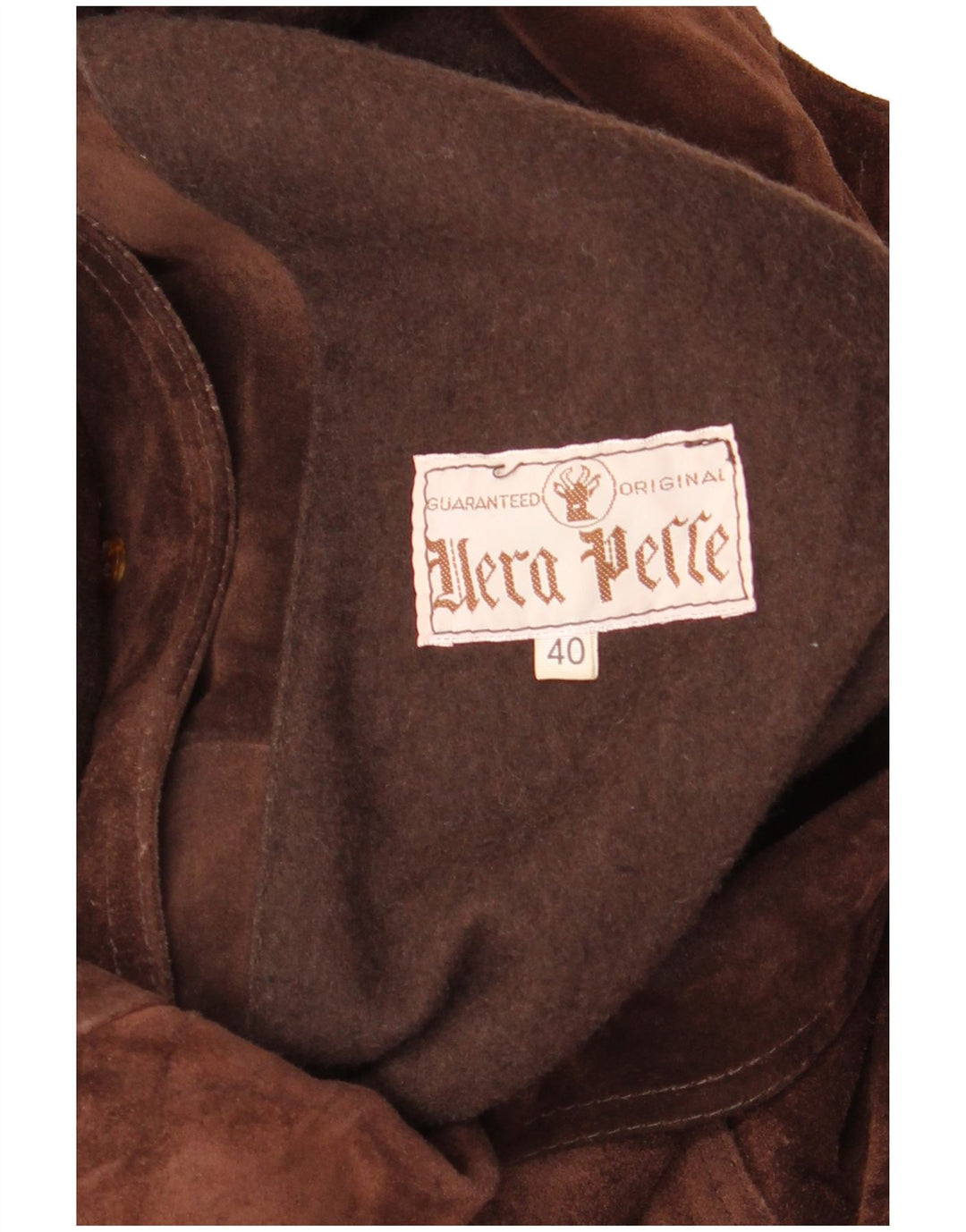 Vintage γυναικείο υπερμεγέθη σουέντ μπουφάν EU 40 Δερμάτινο μεσαίο καφέ