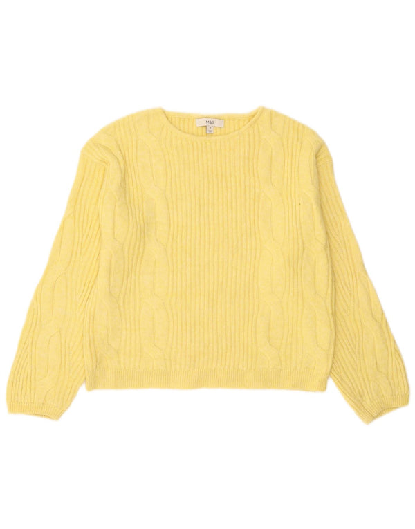 Marks & Spencer Γυναικείο πουλόβερ με λαιμόκαυστο UK 14 Medium Yellow Acrylic